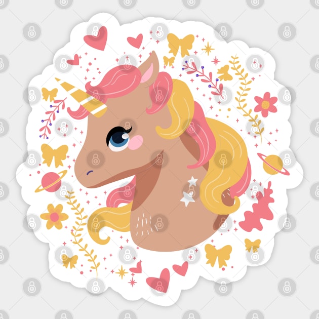 Cute Unicorn Kawaii Sticker by IstoriaDesign